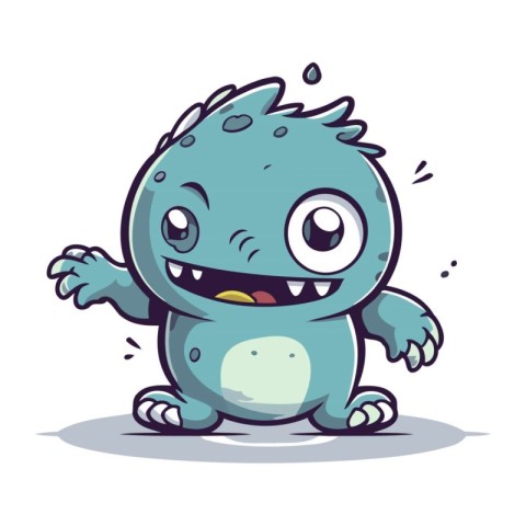 Cute cartoon monster. Vector illustration. Isolated on white bac