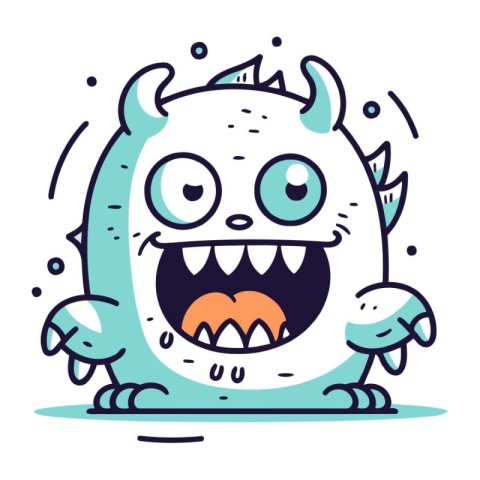 Funny cartoon monster. Vector illustration. Cute monster charact