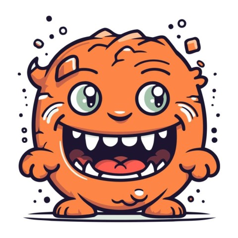 Funny cartoon monster. Vector illustration isolated on a white b