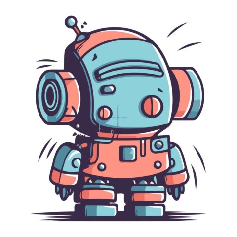 Cartoon robot. Vector illustration of a cute robot. Cute robot.