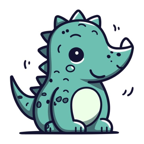 Cute Cartoon Dinosaur Vector Illustration. Cute Dinosaur Vector