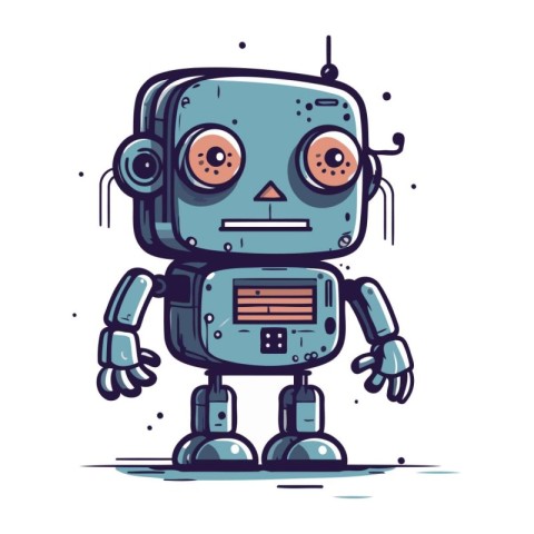 Cute robot cartoon vector illustration. Cute robot vector illust