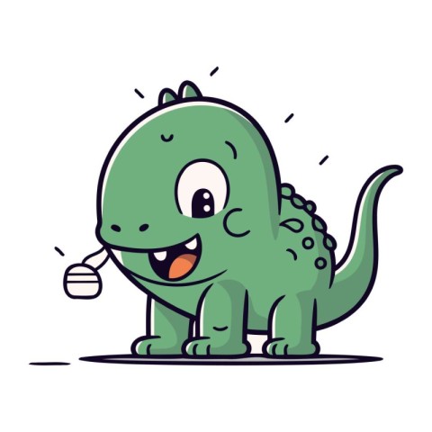 Cute Dinosaur Cartoon Vector Illustration. Cute Dinosaur Cartoon