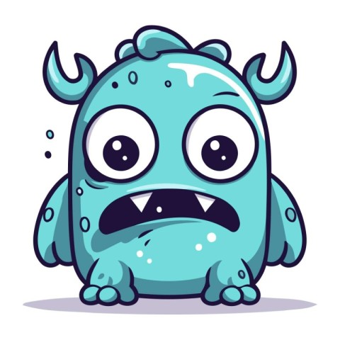 Cartoon monster. Vector illustration of a funny monster. Cute mo