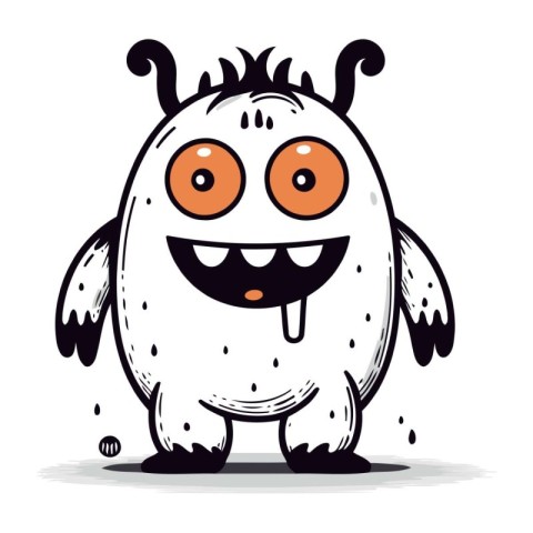 Funny cartoon monster. Vector illustration isolated on a white b