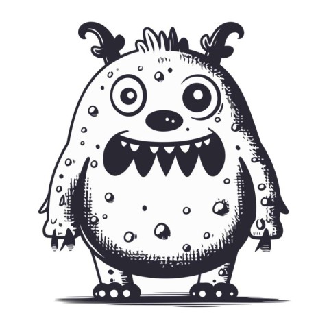 Cute monster isolated on white background. Vector illustration f