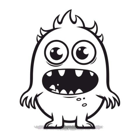 Funny cartoon monster isolated on a white background. Vector ill