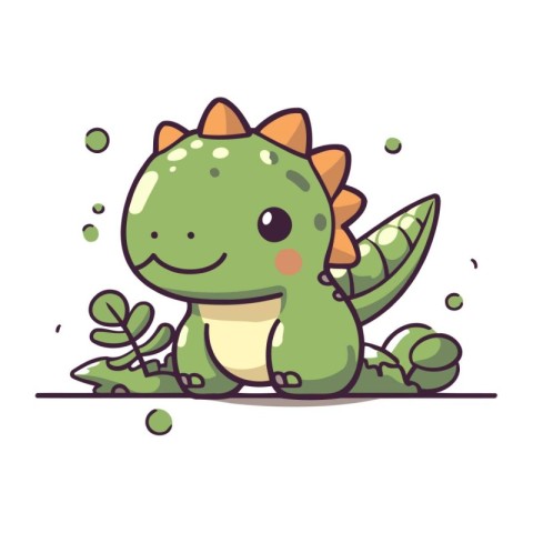 Cute dinosaur vector illustration. Cute cartoon stegosaurus.