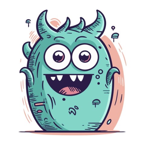 Funny cartoon monster character. Vector illustration. Halloween