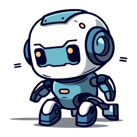 Cute cartoon robot. Vector illustration of a cute robot characte