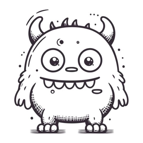 Cute cartoon monster. Vector illustration. Isolated on white bac