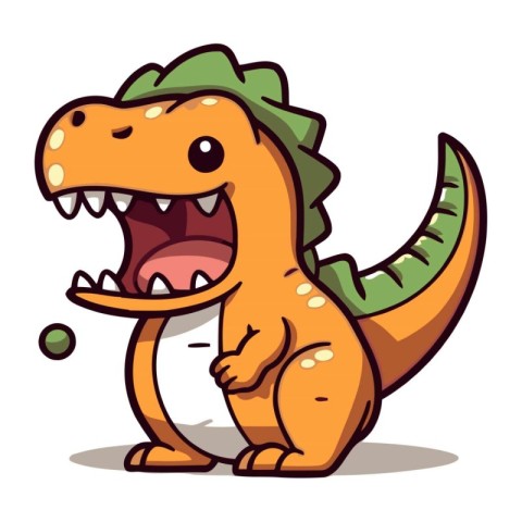 Cute Dinosaur Cartoon Mascot Character. Vector Illustration.