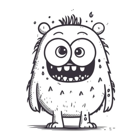 Cute monster. Hand drawn vector illustration in sketch style. Is