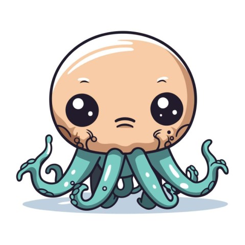 Octopus character design. Cute octopus. Vector illustration.