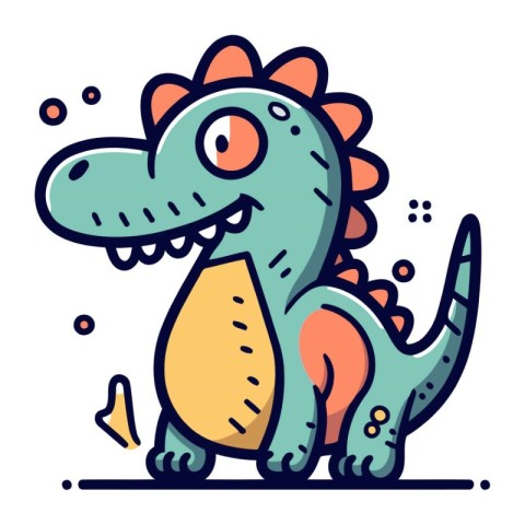 Cute dinosaur. Vector illustration in cartoon style. Cute dinosa