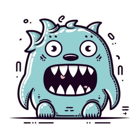 Funny cartoon monster. Vector illustration. Cute monster charact