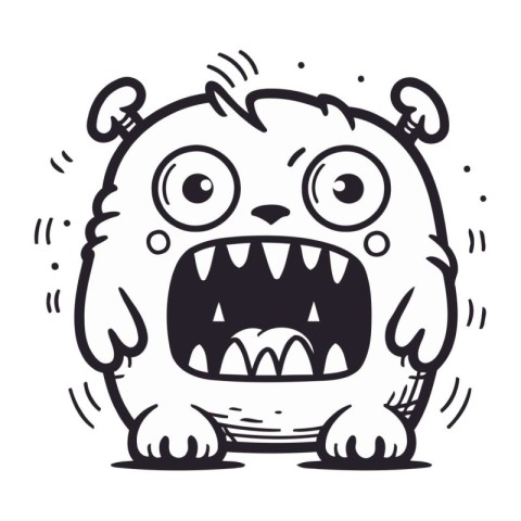 Angry cartoon bear. Vector illustration isolated on a white back