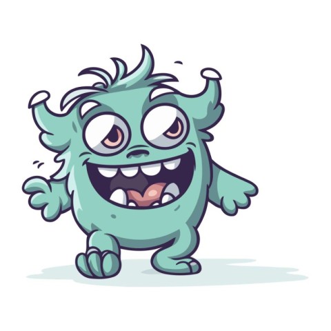 Funny cartoon monster. Vector illustration. Isolated on white ba