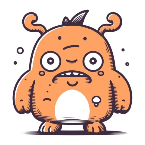 Cute monster. Vector illustration. Isolated on white background.