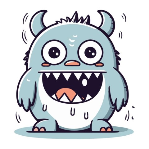 Funny cartoon monster. Vector illustration of a funny monster ch