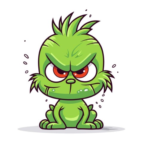 Angry cartoon monster. Vector illustration isolated on a white b