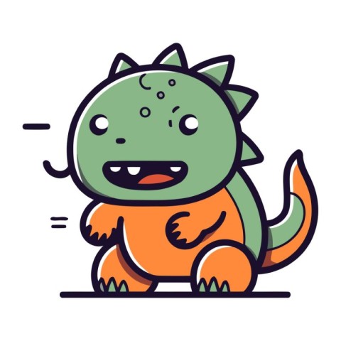 Cute cartoon dinosaur character. Vector illustration. Cute dinos