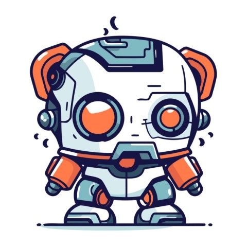 Cartoon robot. Vector illustration of a cute robot. Robot icon.