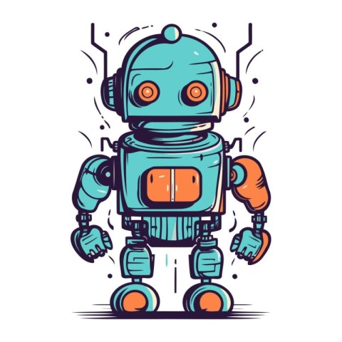 Robot. Vector illustration. Isolated on a white background.