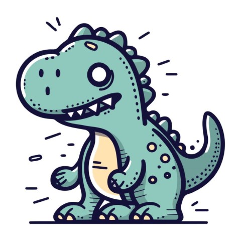 Cute cartoon dinosaur. Vector illustration isolated on a white b