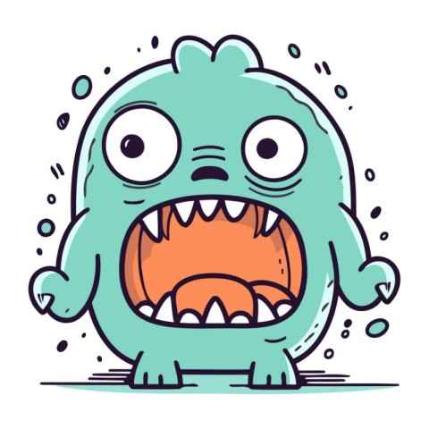 Funny cartoon monster. Vector illustration of a monster. Cartoon