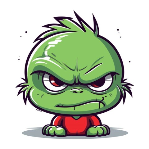 Angry cartoon monster. Vector illustration isolated on a white b