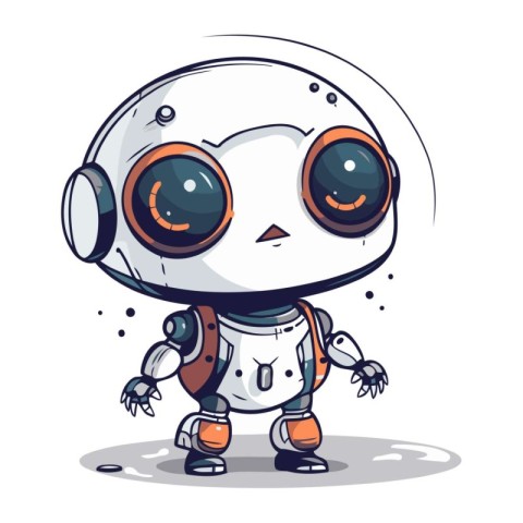 Cute cartoon robot. Vector illustration of a cute little robot.