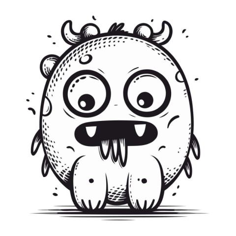 Cute cartoon monster. Vector illustration for t shirt design.