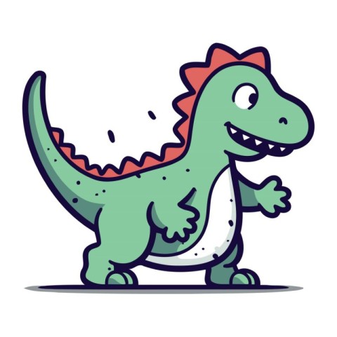 Cute cartoon dinosaur. Vector illustration isolated on a white b