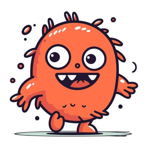 Funny cartoon monster. Vector illustration. Cute monster charact