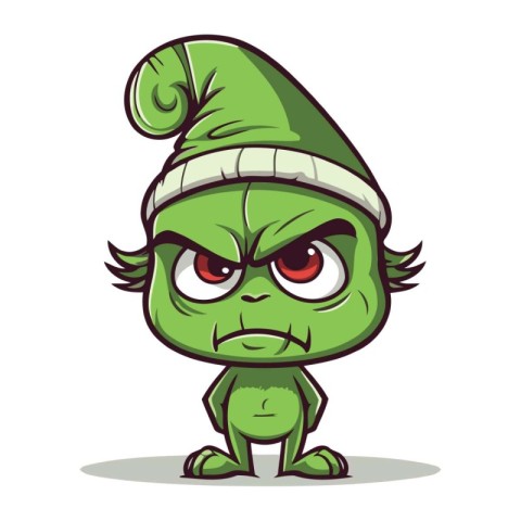 Zombie in christmas hat. Vector illustration on white background