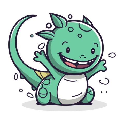 Cute Cartoon Dinosaur Mascot Character Vector Illustration Desig