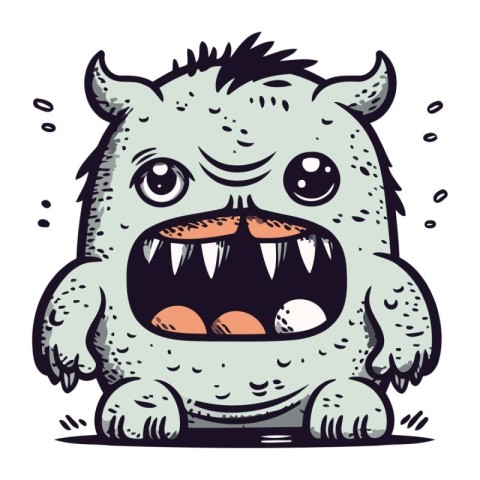 Angry cartoon monster. Vector illustration of a monster in carto