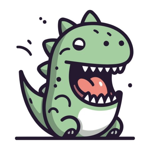 Cute cartoon dinosaur. Vector illustration of a funny dinosaur c