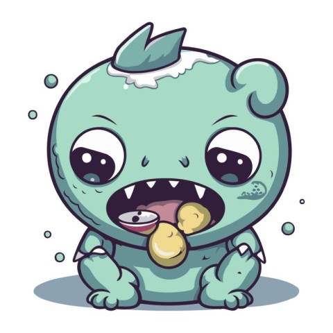 Cute cartoon monster vector illustration. Cute baby monster char