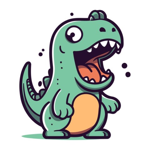 Cartoon crocodile vector illustration. Cute dinosaur cartoon cha