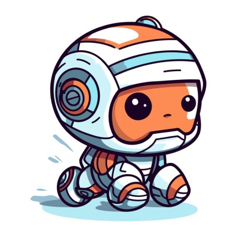 Cute little robot. Vector illustration of a cute little robot.