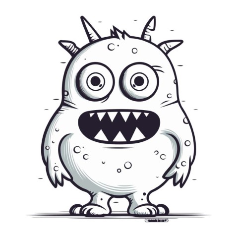 Funny cartoon monster. Vector illustration isolated on a white b