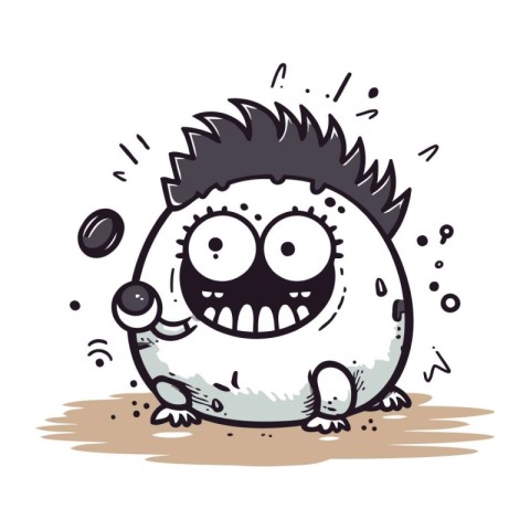 Funny cartoon monster. Vector illustration of a cute cartoon mon