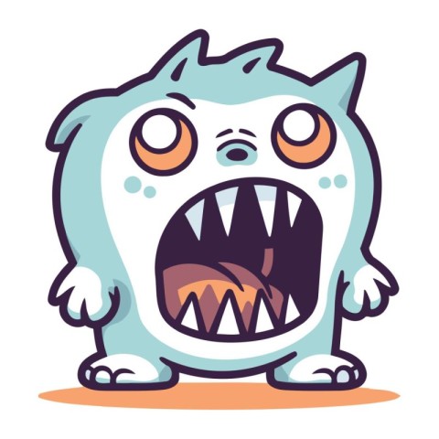 Angry ghost cartoon character. Vector illustration of angry ghos