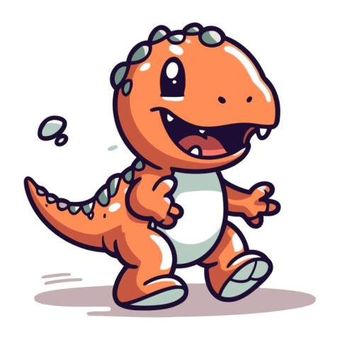 Cartoon dinosaur. Vector illustration of a cute dinosaur. Cartoo