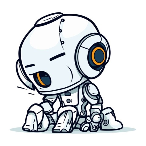 Cartoon robot. Vector illustration of a robot. Cute robot.