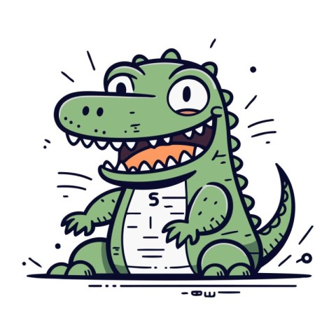 Funny crocodile. Vector illustration. Cute cartoon character.