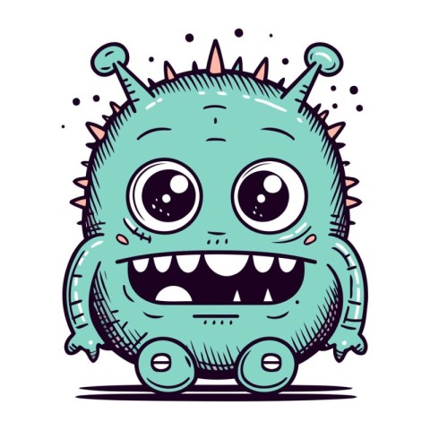 Funny cartoon monster. Vector illustration of a monster. Cartoon