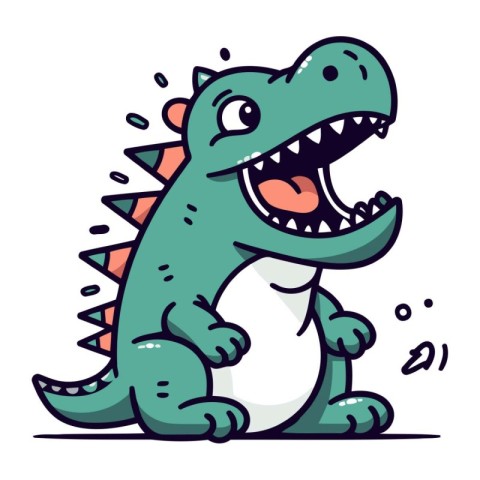 Cute cartoon crocodile. Vector illustration. isolated on white b